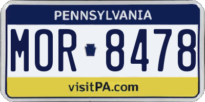 PA license plate MOR8478