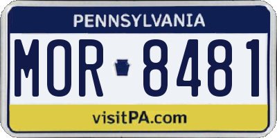 PA license plate MOR8481