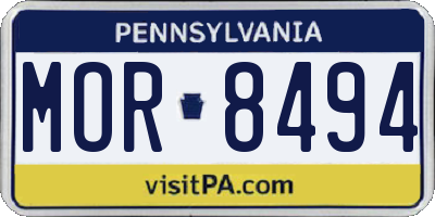 PA license plate MOR8494