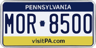 PA license plate MOR8500