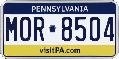 PA license plate MOR8504