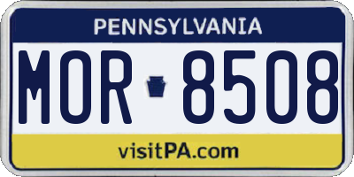 PA license plate MOR8508