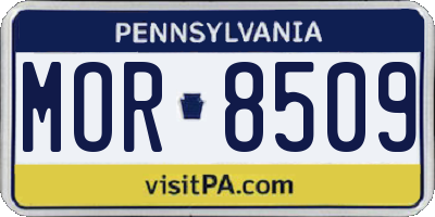 PA license plate MOR8509