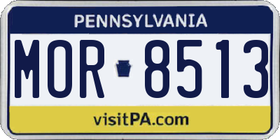 PA license plate MOR8513