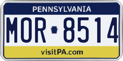 PA license plate MOR8514