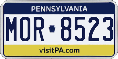 PA license plate MOR8523