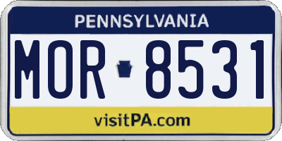 PA license plate MOR8531