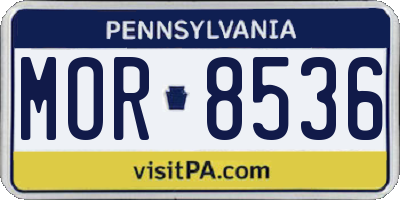 PA license plate MOR8536