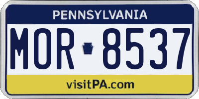 PA license plate MOR8537