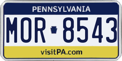 PA license plate MOR8543