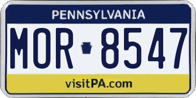 PA license plate MOR8547