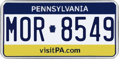 PA license plate MOR8549
