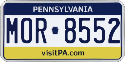 PA license plate MOR8552
