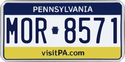 PA license plate MOR8571