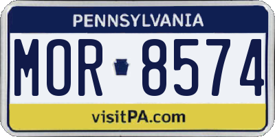 PA license plate MOR8574