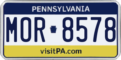 PA license plate MOR8578