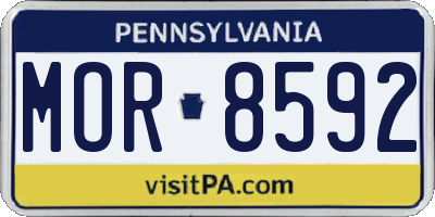 PA license plate MOR8592