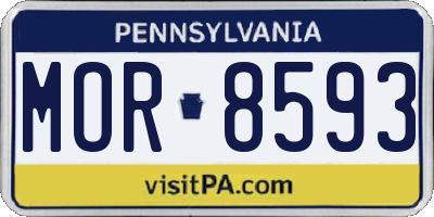 PA license plate MOR8593