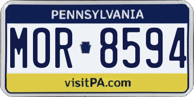 PA license plate MOR8594