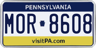PA license plate MOR8608
