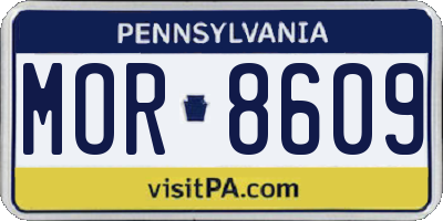 PA license plate MOR8609
