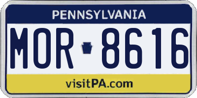 PA license plate MOR8616