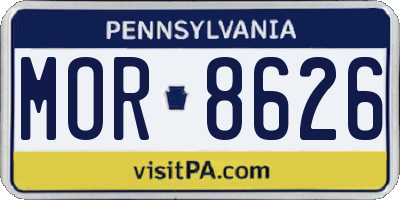 PA license plate MOR8626