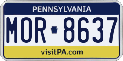PA license plate MOR8637