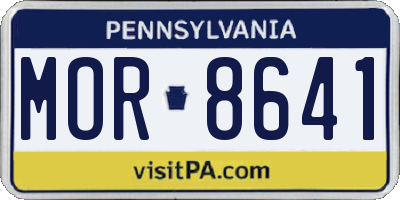PA license plate MOR8641