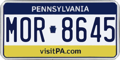 PA license plate MOR8645