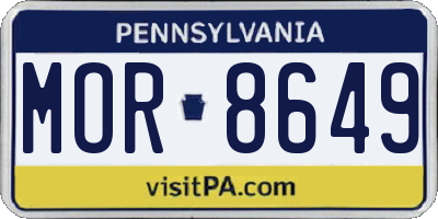 PA license plate MOR8649