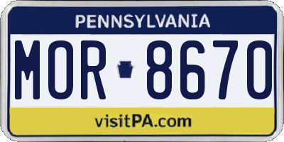 PA license plate MOR8670