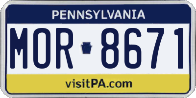 PA license plate MOR8671