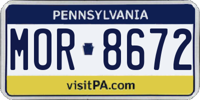 PA license plate MOR8672