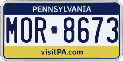 PA license plate MOR8673