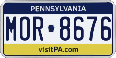 PA license plate MOR8676