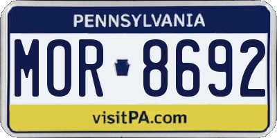 PA license plate MOR8692