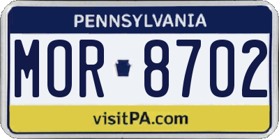 PA license plate MOR8702