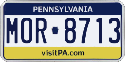 PA license plate MOR8713
