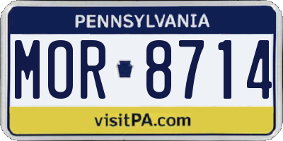 PA license plate MOR8714