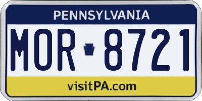 PA license plate MOR8721