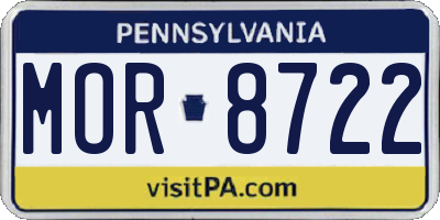 PA license plate MOR8722