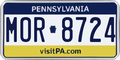 PA license plate MOR8724