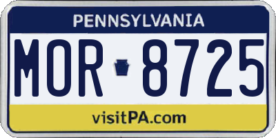 PA license plate MOR8725