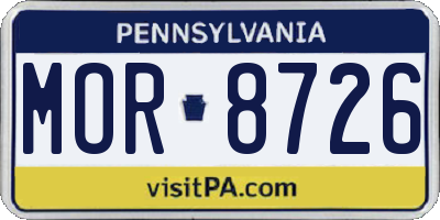 PA license plate MOR8726