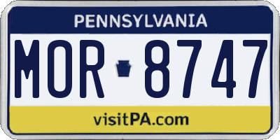 PA license plate MOR8747