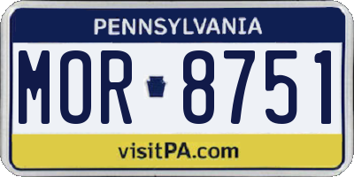 PA license plate MOR8751