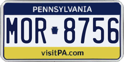 PA license plate MOR8756