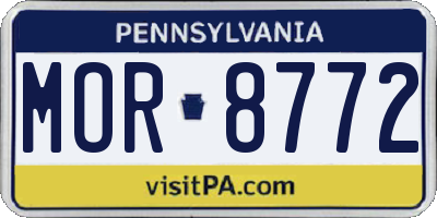 PA license plate MOR8772
