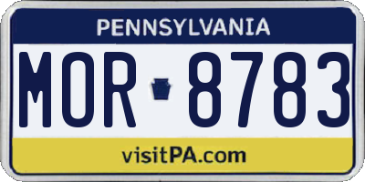 PA license plate MOR8783